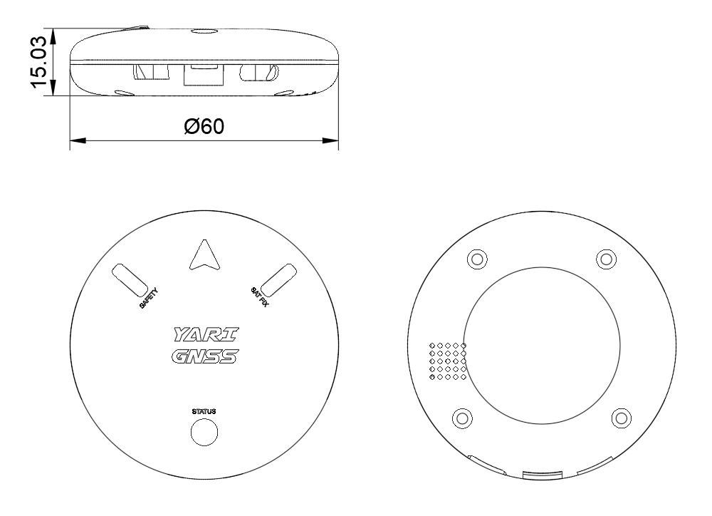 YARI M9N GNSS Dimension