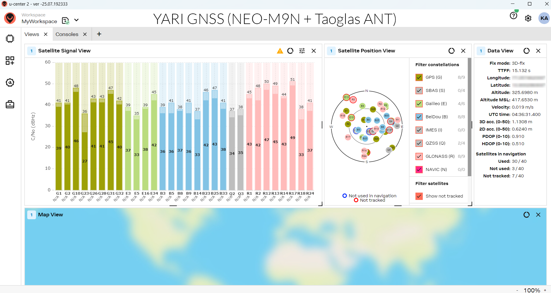 YARI M9N GNSS Performance